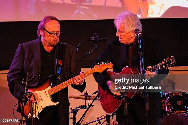 Musicians Stephen Stills and Graham Nash of Crosby, Stills & Nash perform at the Second Annual "Dream, Believe, Achieve" Gala to benefit ICEF Public...