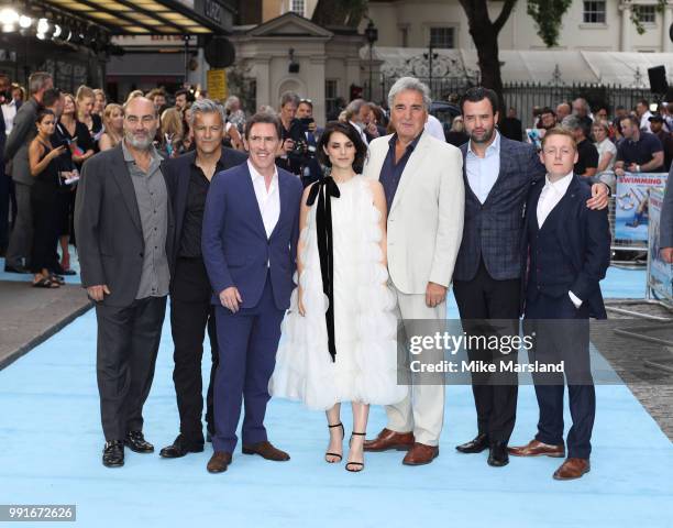 Daniel Mays, Thomas Turgoose, Rob Brydon, Jim Carter, Charlotte Riley, Oliver Parker and Rupert Graves attend the 'Swimming With Men' UK Premiere at...