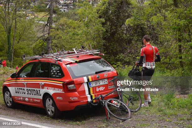 70Th Tour De Romandie 2016, Stage 4Illustration Illustratie, Team Lotto Soudal / Car Voiture Auto, De Clercq Bart / Abandon Opgave/ Conthey -...