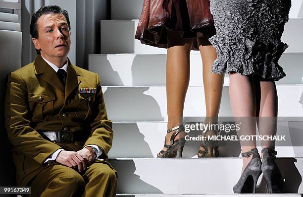 Jean-Paul Fouchecourt as king Ouf I performs, during a dress rehearsal, the opera "L'etoile" by French composer Emmanuel Chabrier at Berlin's state...