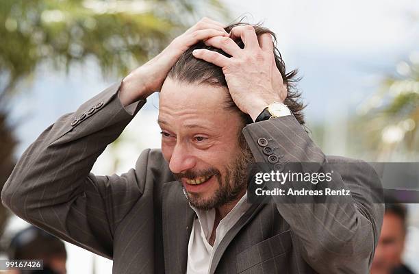 Mathieu Almaric attends the 'On Tour' Photocall at the Palais des Festivals during the 63rd Annual Cannes Film Festival on May 13, 2010 in Cannes,...