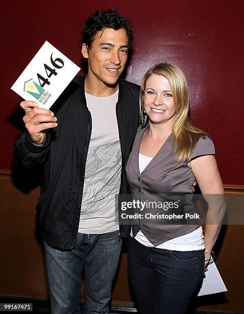 Actors Andrew Keegan and Melissa Joan Hart attend "Hold �Em for the Homeless" to Benefit Malibu House of Hope presented by The Bicycle Casino at...