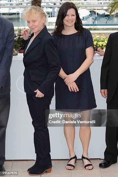 Jury President Claire Denis and jury member Helena Lindblad attends the Un Certain Regard Jury Photocall held at the Palais Des Festivals during the...