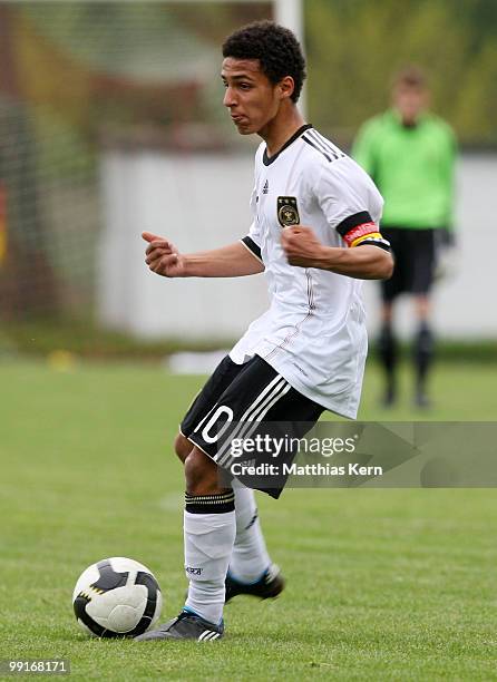 Hany Mukhtar of Germany runs with the ball during the U15 international friendly match between Poland and Germany at Municipal stadium on May 11,...