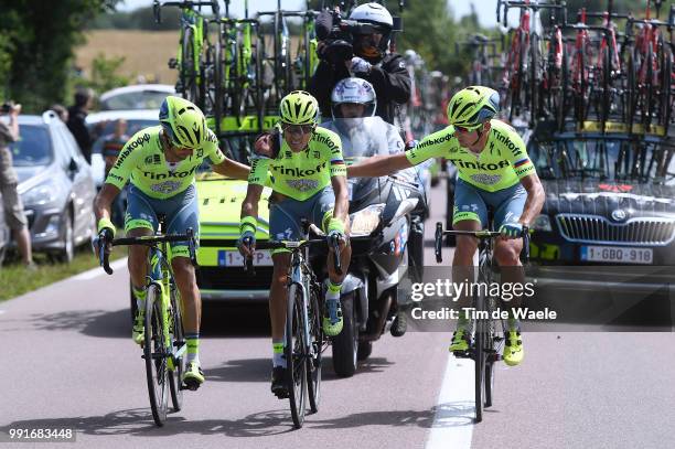 103Th Tour De France 2016, Stage 1Alberto Contador Crash Injury, Matteo Tosatto / Maciej Bodnar / Mont-Saint-Michel - Utah Beach Sainte-Marie-Du-Mont...