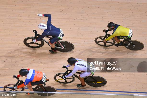 31St Rio 2016 Olympics, Track Cycling: Men'S Keirin Finals - Heat 1Jason Kenny Celebration, Fabian Hernando Puerta Zapata / Matthijs Buchli , Joachim...