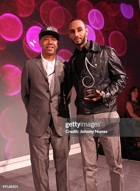 Russell Simmons and Swizz Beatz attend the 2010 SESAC New York Music Awards at the IAC Building on May 12, 2010 in New York City.