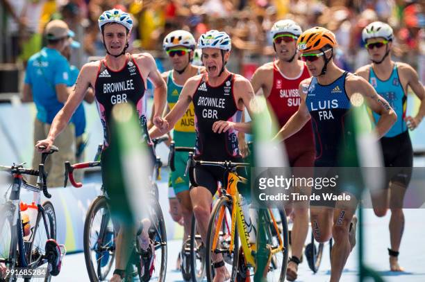 31St Rio 2016 Olympics, Triathlon Menarrival, Alistair Brownlee / Henri Schoeman / Vincent Luis / Cycling /Fort Copacabana/Summer Olympic Games /