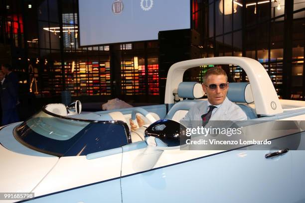 Lapo Elkann attends HAPPY BIRTHDAY FIAT 500 Event in Milan on July 4, 2018 in Milan, Italy.