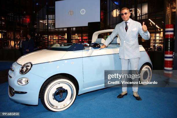 Lapo Elkann attends HAPPY BIRTHDAY FIAT 500 Event in Milan on July 4, 2018 in Milan, Italy.