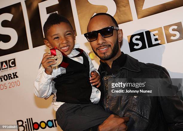 Recording artist Swizz Beatz and his son Kasseem Dean, Jr. Attend the 2010 SESAC New York Music Awards at the IAC Building on May 12, 2010 in New...