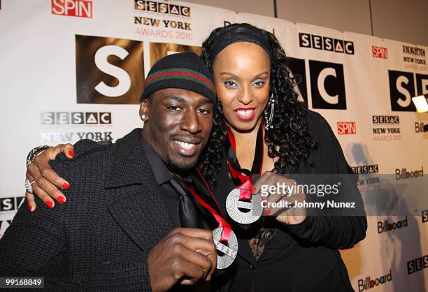 Nate "Danja" Hill and Angela Hunte attend the 2010 SESAC New York Music Awards at the IAC Building on May 12, 2010 in New York City.
