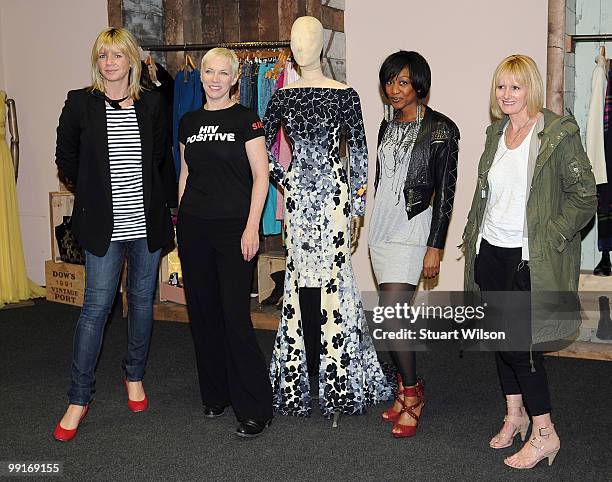 Zoe Ball, Annie Lennox, Beverley Knight and Jane Shepherdson attend the launch photocall for The Oxfam Curiosity Shop which includes items donated by...