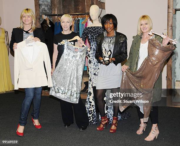 Zoe Ball, Annie Lennox, Beverley Knight and Jane Shepherdson attend the launch photocall for The Oxfam Curiosity Shop which includes items donated by...