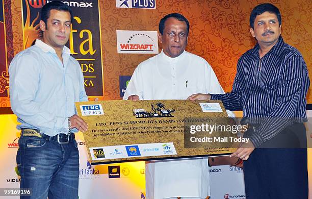 Salman Khan during an IIFA press conference in Mumbai on May 12, 2010.