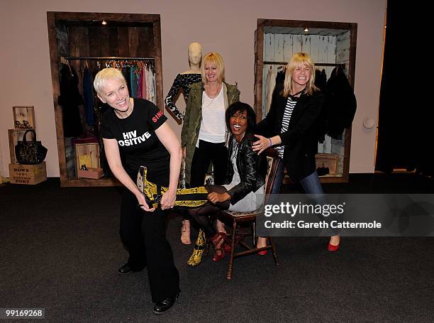 Annie Lennox, Jane Shepherdson, Beverley Knight and Zoe Ball attend the launch photocall for The Oxfam Curiosity Shop which includes items donated by...