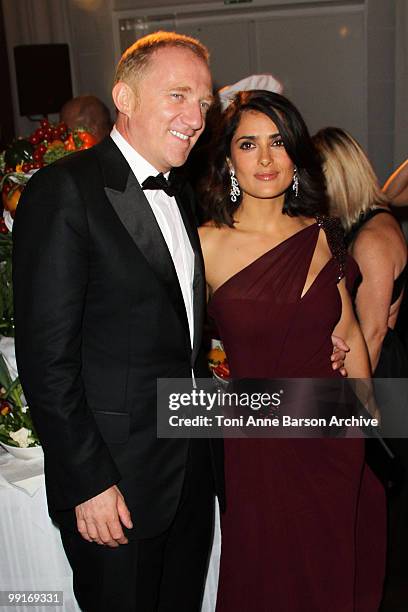 Actress Salma Hayek and husband Francois-Henri Pinault attend the Opening Night Dinner at the Hotel Majestic during the 63rd Annual International...
