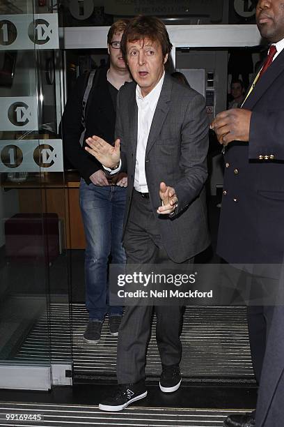 Sir Paul McCartney Sighted leaving BBC Radio One on May 13, 2010 in London, England.
