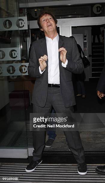 Sir Paul McCartney Sighted leaving BBC Radio One on May 13, 2010 in London, England.
