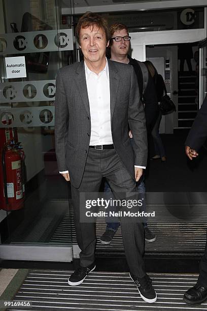 Sir Paul McCartney Sighted leaving BBC Radio One on May 13, 2010 in London, England.