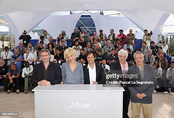 Camera d'Or Jury Members Gerard De Battista,Jury President Gael Garcia Bernal with Charlotte Lipinska and Stephane Brize attends the 'Camera d'Or...