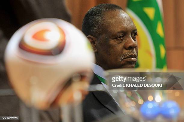 Confederation of African Football president Issa Hayatou attends the draws for the African Champions League groups and the African Confederation Cup...