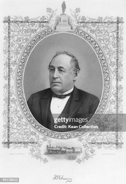 Engraving depicting Benjamin Pierce Cheney , businessman and founder of the firm that became American Express, USA, circa 1870.