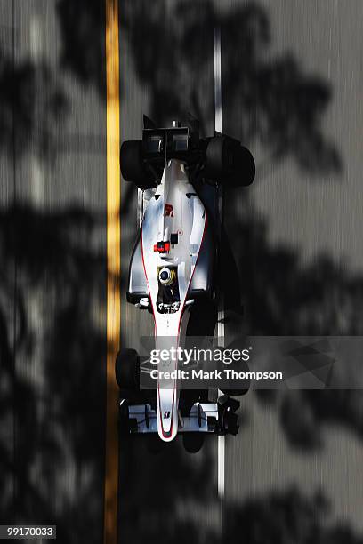 Pedro de la Rosa of Spain and BMW Sauber drives during practice for the Monaco Formula One Grand Prix at the Monte Carlo Circuit on May 13, 2010 in...