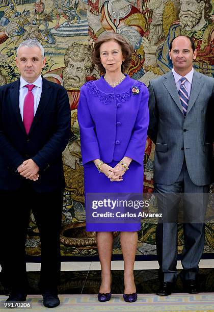 Queen Sofia of Spain hosts an audience at the Zarzuela Palace on May 13, 2010 in Madrid, Spain.