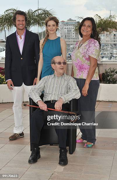 Ricardo Trepa, Ana Maria Magalhaes, Pilar Lopez and Manoel De Oliveira attend 'The Strange Case Of Angelica' Photocall held at the Palais Des...