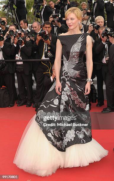 Actress Cate Blanchett attends the "Robin Hood" Premiere at the Palais des Festivals during the 63rd Annual Cannes Film Festival on May 12, 2010 in...