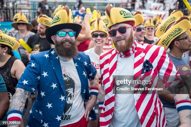 Atmosphere at the Nathan's Hot Dog Eating Contest on July 4, 2018 in the Coney Island neighborhood of the Brooklyn borough of New York City.