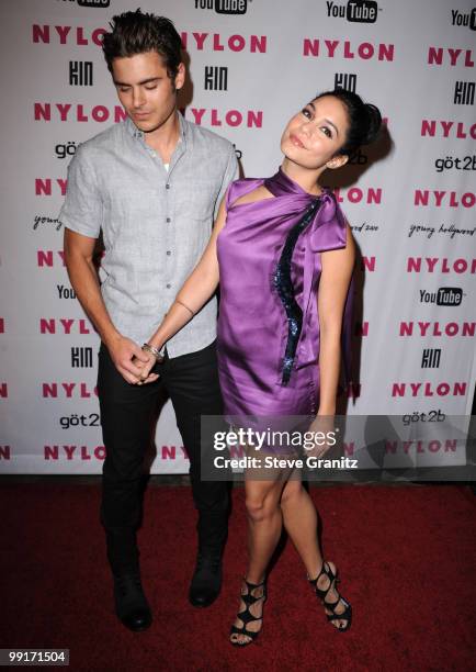 Zac Efron and Vanessa Hudgens attends Nylon Magazine's Young Hollywood Party at Tropicana Bar at The Hollywood Rooselvelt Hotel on May 12, 2010 in...