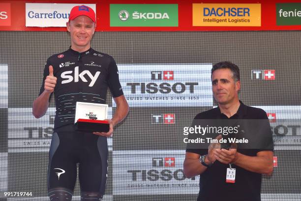 72Nd Tour Of Spain 2017, Stage 16Podium, Christopher Froome / Celebration, Miguel Indurain / Circuito De Navarra - Logrono , Individual Time Trial,...