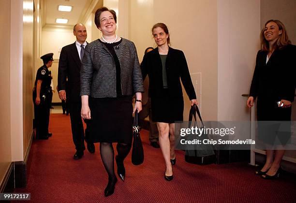 Solicitor General and Supreme Court nominee Elena Kagan arrives for a meeting with Sen. Arlen Specter at the U.S. Capitol May 13, 2010 in Washington,...