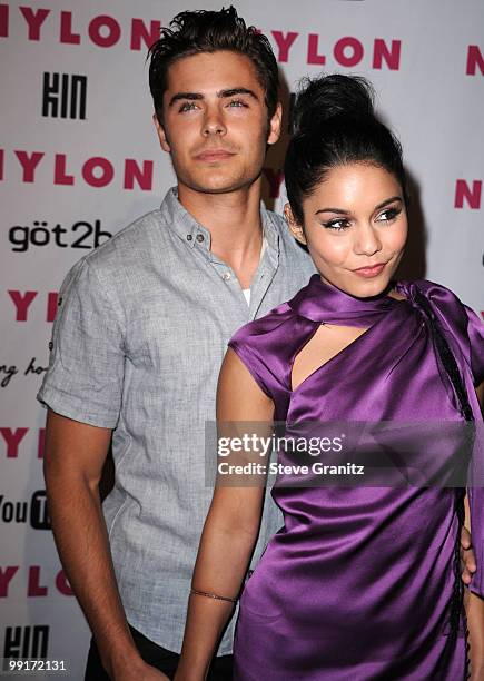 Zac Efron and Vanessa Hudgens attends Nylon Magazine's Young Hollywood Party at Tropicana Bar at The Hollywood Rooselvelt Hotel on May 12, 2010 in...