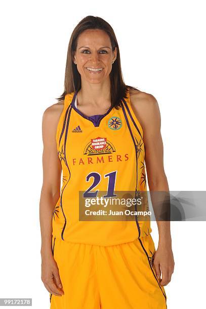 Ticha Penicheiro of the Los Angeles Sparks poses for a photo during WNBA Media Day at St. Mary's Academy on May 10, 2010 in Inglewood, California....