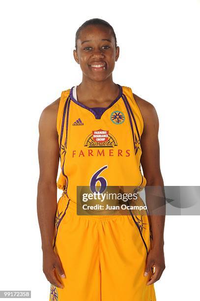 Shannon Bobbitt of the Los Angeles Sparks poses for a photo during WNBA Media Day at St. Mary's Academy on May 10, 2010 in Inglewood, California....