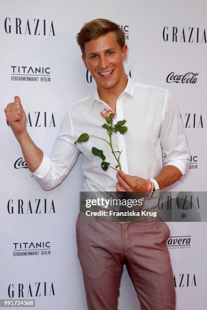 Lukas Sauer during the GRAZIA Pink Hour at Titanic Hotel on July 4, 2018 in Berlin, Germany.