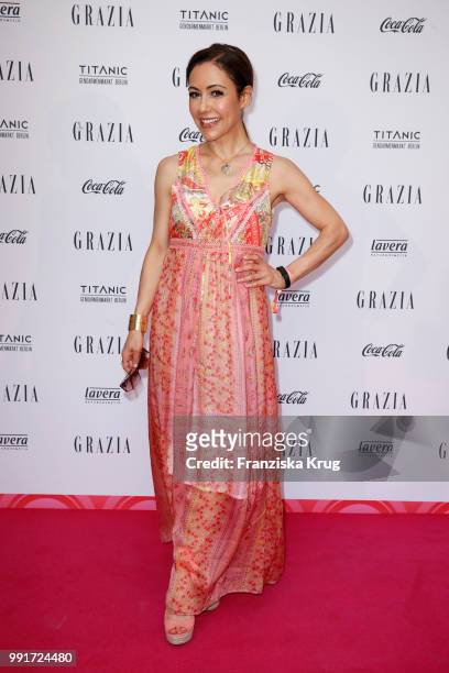 Anastasia Zampounidis during the GRAZIA Pink Hour at Titanic Hotel on July 4, 2018 in Berlin, Germany.