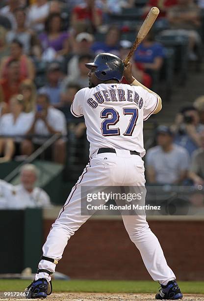 Vladimir Guerrero of the Texas Rangers on May 11, 2010 at Rangers Ballpark in Arlington, Texas.