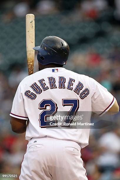 Vladimir Guerrero of the Texas Rangers on May 11, 2010 at Rangers Ballpark in Arlington, Texas.