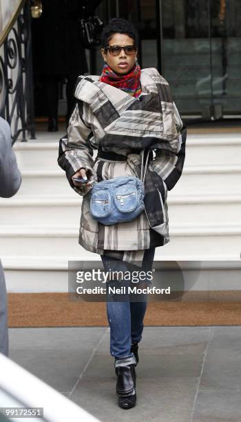 Kelis sighted leaving her hotel on May 13, 2010 in London, England.