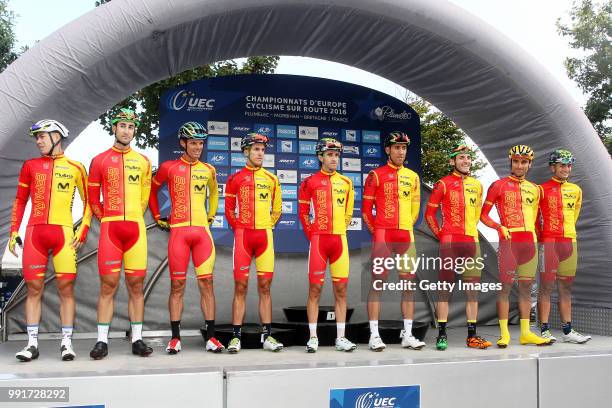 1St European Road Championships 2016, Elite Menâ€™S Road Race Start, Podium, Team Spain , Carlos Barbero Cuesta , Diego Rubio Hernandez , David De La...