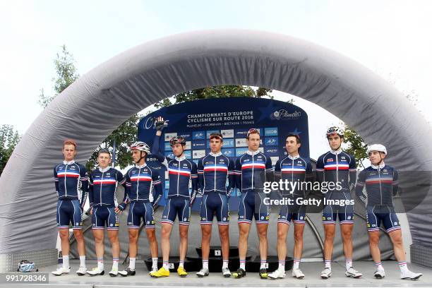 1St European Road Championships 2016, Elite Menâ€™S Road Race Start, Podium, Team France , Julian Alaphilippe , Maxime Bouet , Lilian Calmejane ,...