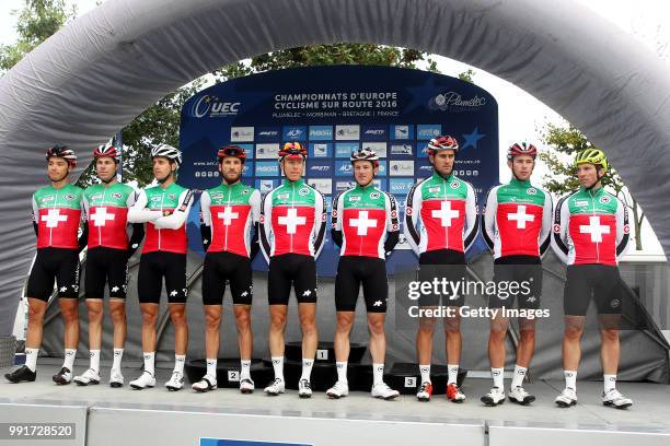 1St European Road Championships 2016, Elite Menâ€™S Road Race Start, Podium, Team Switzerland , Michael Albasini , Mathias Frank , Jonathan Fumeaux ,...