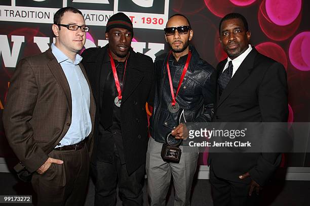 S Trevor Gale, Swizz Beatz, Nate "Danja" Hill and a representitive from Billboard Magazine attend the 2010 SESAC New York Music Awards at the IAC...