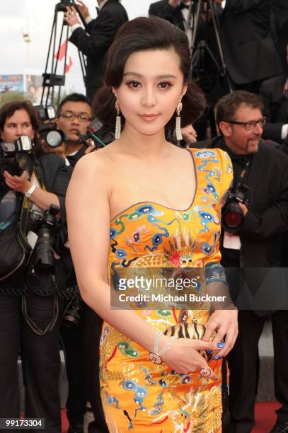 Actress Fan Bing Bin attends the "Robin Hood" Premiere at the Palais des Festivals during the 63rd Annual Cannes Film Festival on May 12, 2010 in...