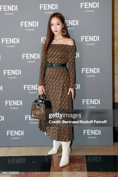 Jessica Jung attends the Fendi Couture Haute Couture Fall Winter 2018/2019 show as part of Paris Fashion Week on July 4, 2018 in Paris, France.