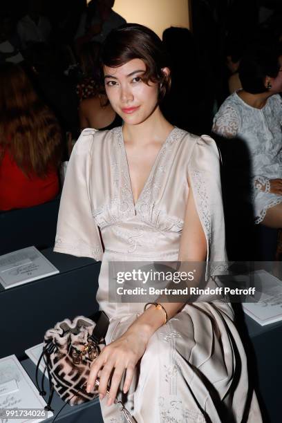 Hikari Mori attends the Fendi Couture Haute Couture Fall Winter 2018/2019 show as part of Paris Fashion Week on July 4, 2018 in Paris, France.